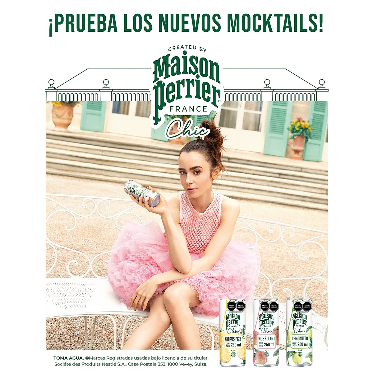 Perrier Chic Bebida Carbonatada de Sabores 24 pzs de 250 ml