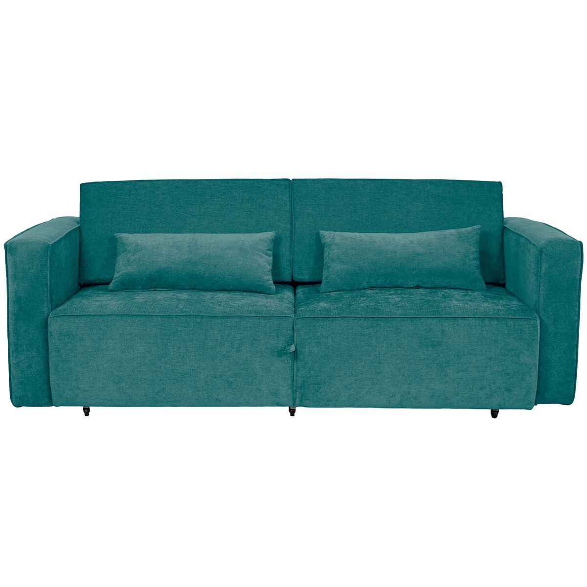 Violanti, Sofá Cama De 3 Plazas Con Brazos, Color Turquesa