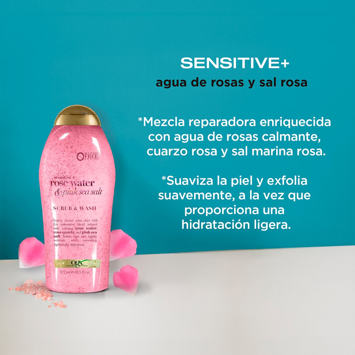 Ogx Body Wash y Exfoliante, 3 pzas