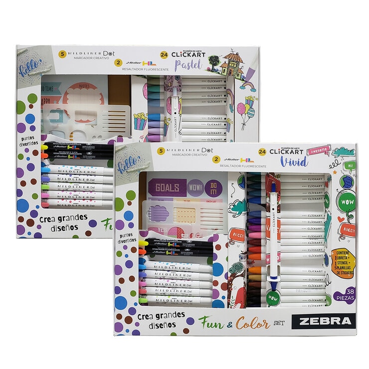 Zebra Click Art Set 38 Pzas, Varios Modelos Zebra Click Art Set 38 Pzas, Varios Modelos