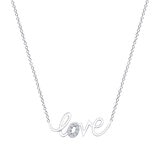 Dije de 'Love' de Diamantes, 0.05ctw, Oro Blanco 14K