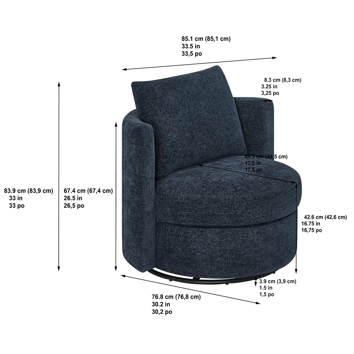 Thomasville, Davos, Juego de 2 Sillones Giratorios de Tela