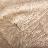 Life Comfort, Frazada Reversible de Algodón, Hojas Beige