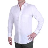 Emporio Colombo, Camisa de Lino para Caballero Corte Regular/Slim en Varias Tallas, Color Hueso