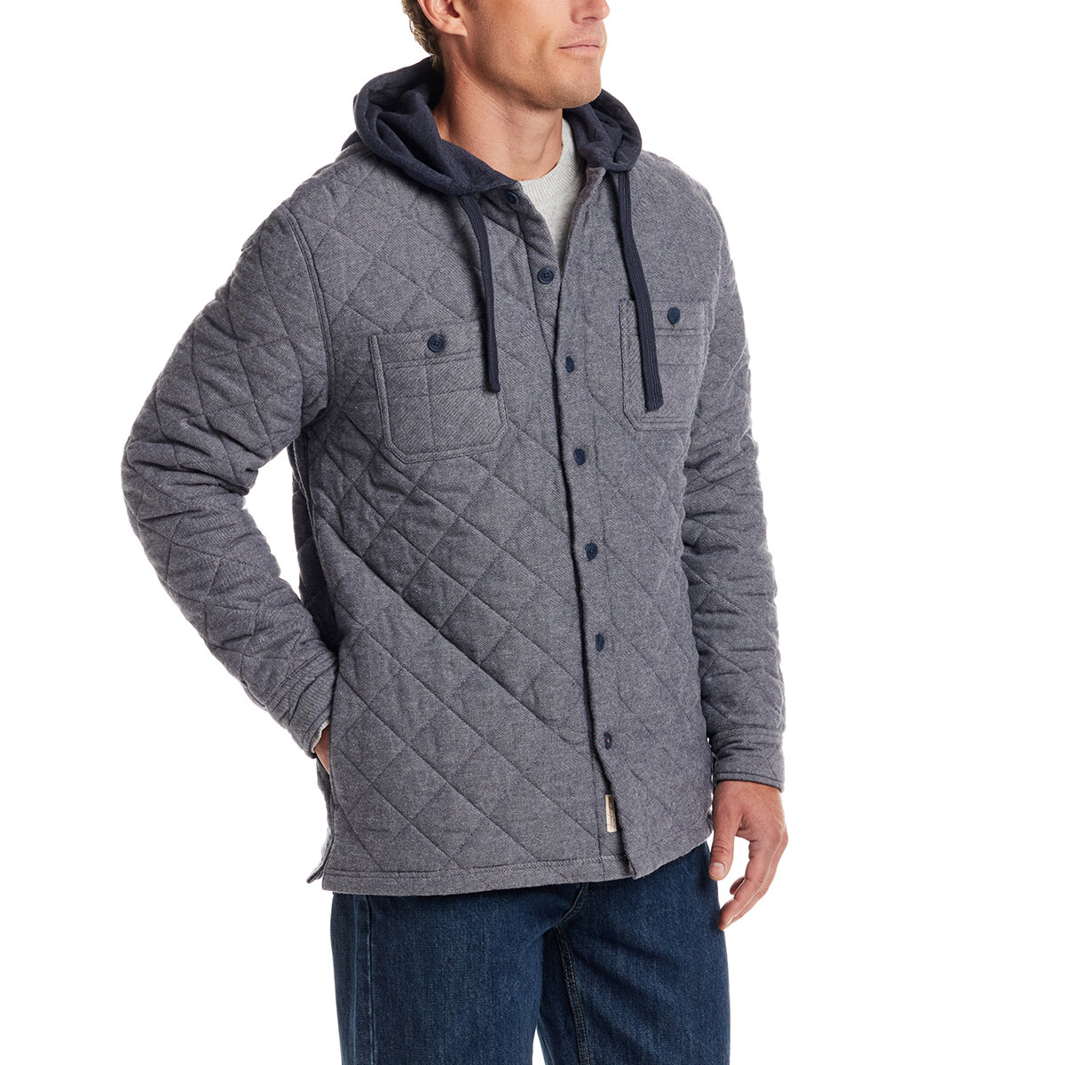 Weatherproof Vintage Sobre Camisa para Caballero Azul solido Extra Grande