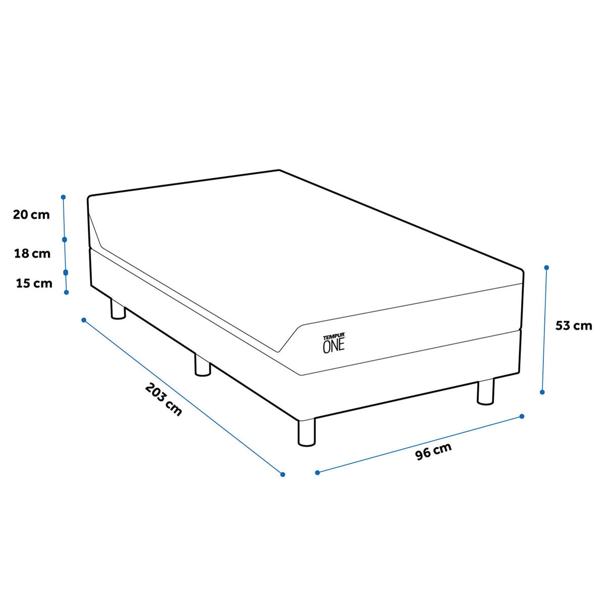 Tempur One + Box Individual