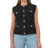 BLANKNYC Chaleco punto para Dama Negro Extra Chica