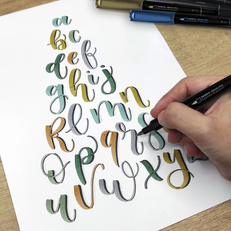 Zebra Marcador Brush Pen Colores Surtidos, Estuche 7 Pzas