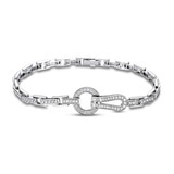 1.33ctw, Brazalete de diamantes, corte redondo, oro blanco de 18kt