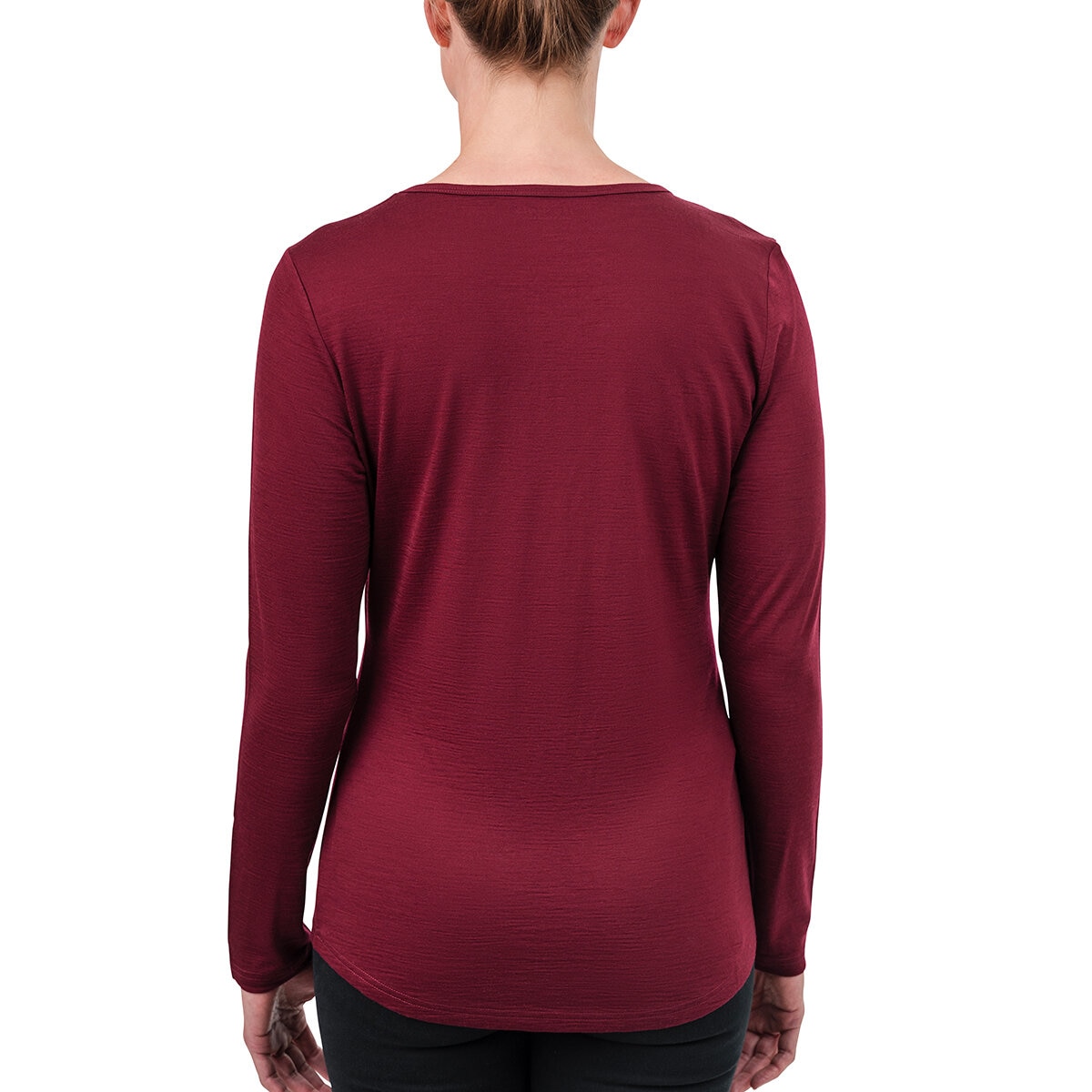 Seg'Ments Playera de Manga Larga y Cuello Redondo para Dama Rojo Extra Extra Grande