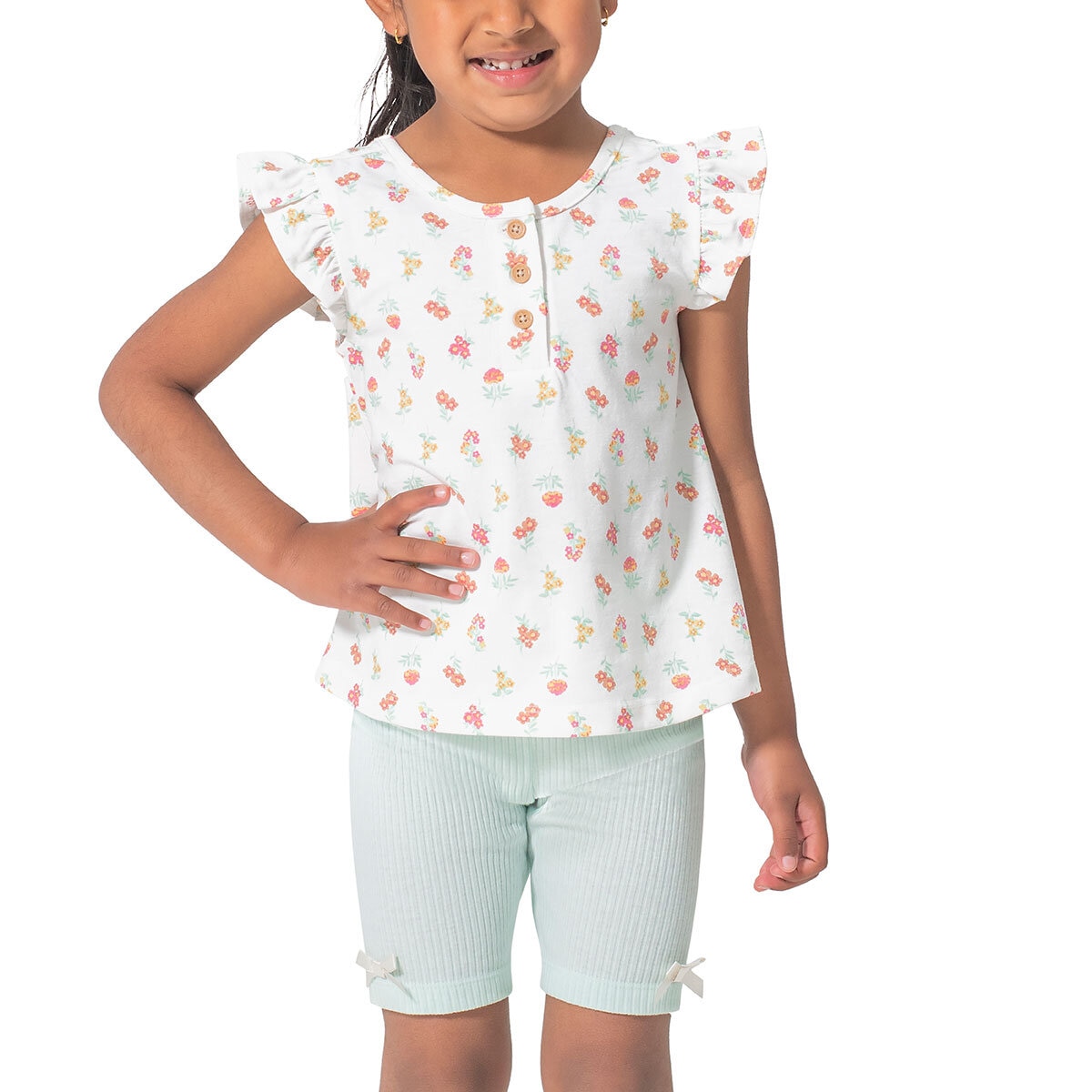 Nicole Miller Conjunto de 3 Piezas para Niños y Niñas Flores Rosas 4 Años