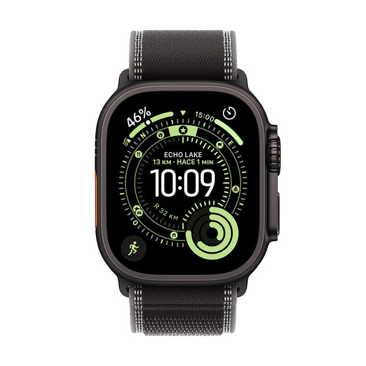 Apple Watch Ultra 3 (GPS + Celular) 49mm Titanio Negro + Correa Trail Negro Carbon - Talla M/L