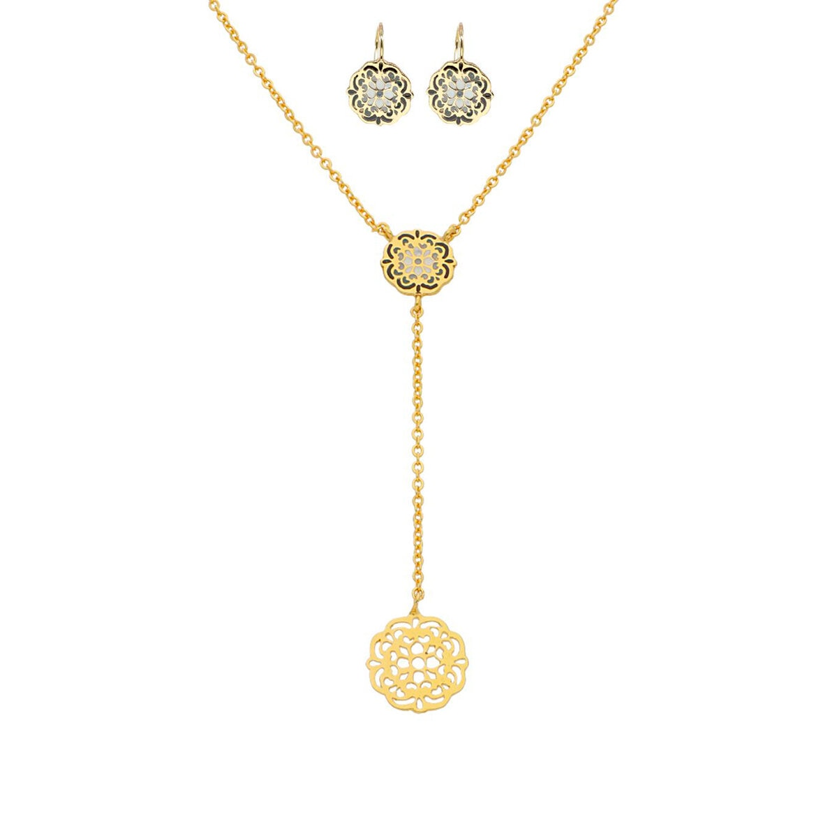 Mayfer, Juego de Mandalas con Collar y Aretes 