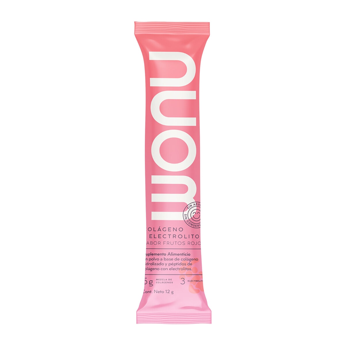 WONU Colágeno con Electrolitos en Polvo Sabor Frutos Rojos 30 pzs de 12 gr