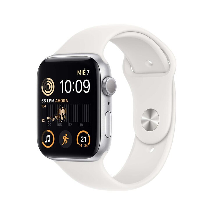 Apple Watch SE (GPS) Caja de aluminio plata 44 mm con correa deportiva blanca