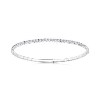 Brazalete Flexible de 14K Oro Blanco, 2.0CTW Diamantes Redondos