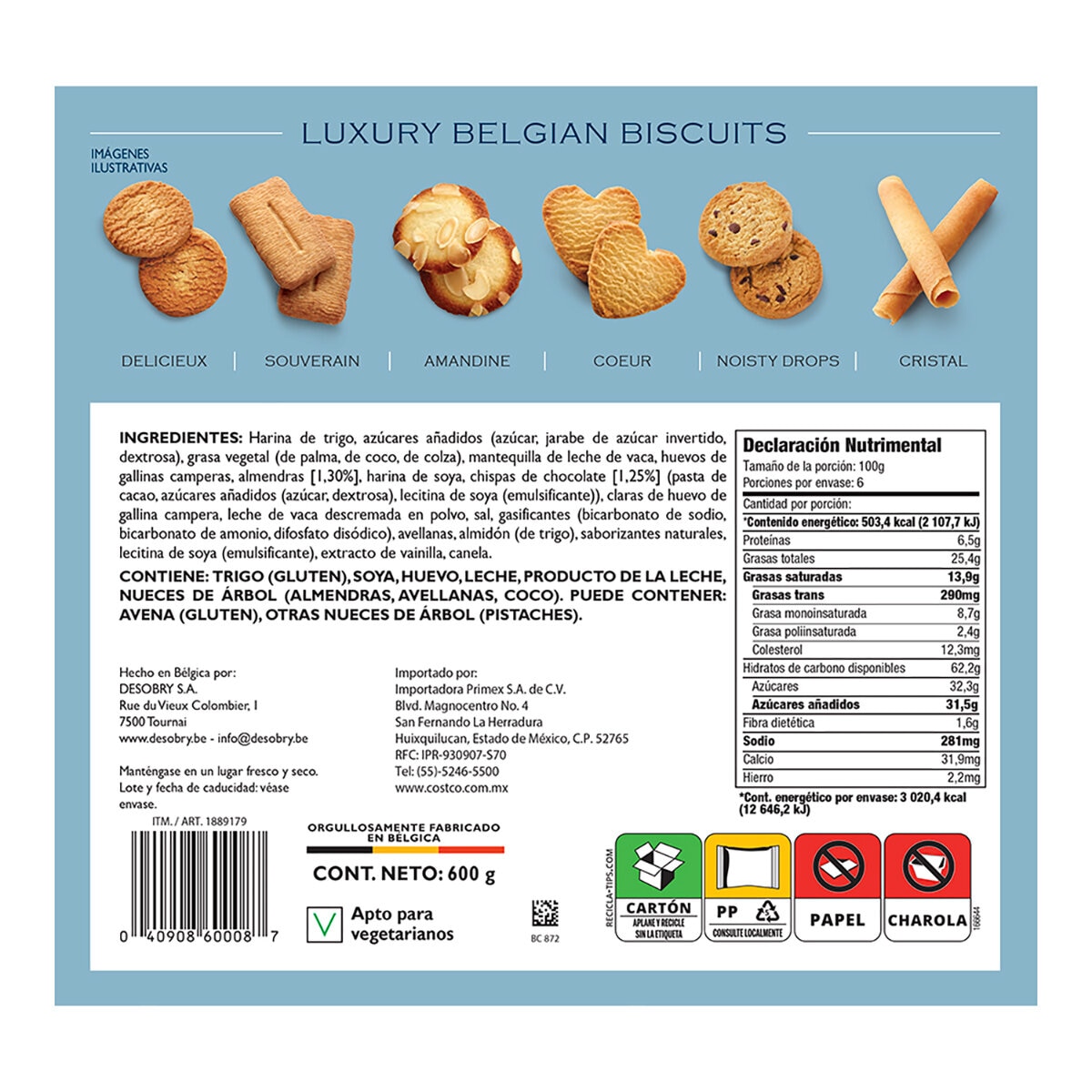 Desobry Galletas Belgas Seleccionadas 600 g