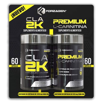 Forzagen Carnitina + CLA 2 Frascos de 60 Cápsulas c/u