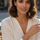 Mayfer, Juego de Pulsera y Collar de Eslabones con Esmalte de Colores