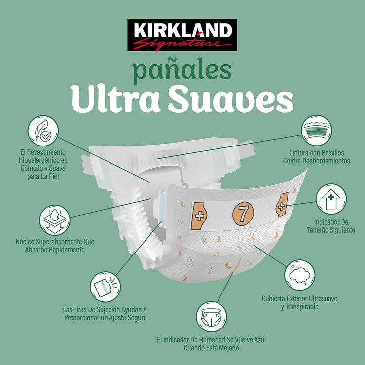 Kirkland Signature Pañales Etapa 7 Unisex 108 pzas Kirkland Signature Pañales Etapa 7 Unisex 108 pzas