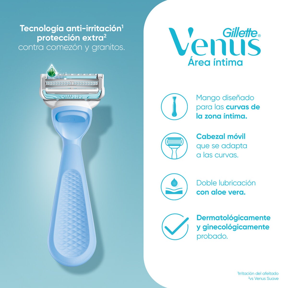 Gillette Maquina para Afeitar Venus Smoth Duo 2 Pack