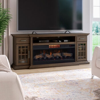 Tresanti, Consola de TV con Chimenea Eléctrica y Ventilador 2 en 1