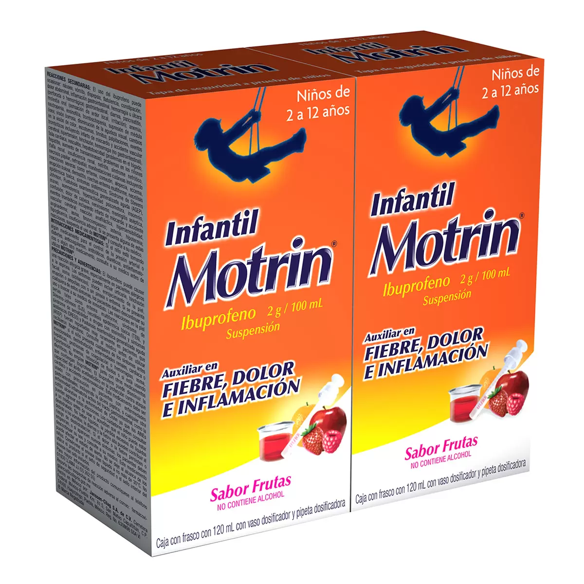 Motrin Suspension Infantil, 2 Frascos de 120mL c/u