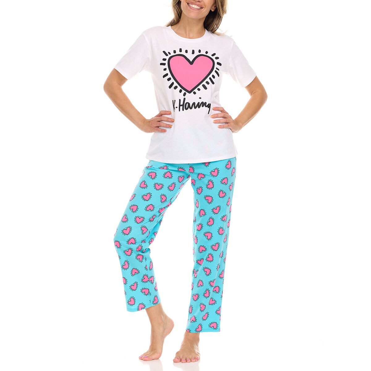 Keith Haring Conjunto de Pijama para Dama Azul Chica