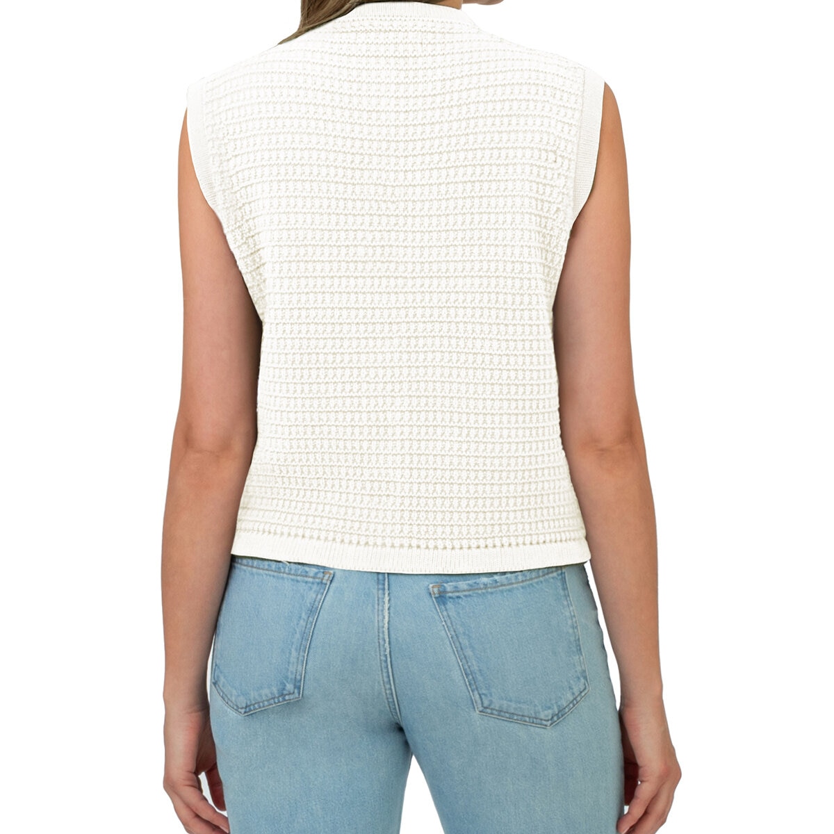 BLANKNYC Chaleco punto para Dama Crema Chica