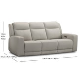Simon Li Furniture, Sofá Reclinable de Piel con Sistema Eléctrico