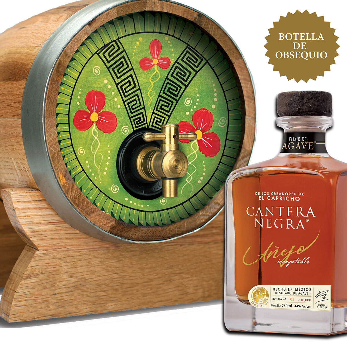 Barrica Artesanal + Cantera Negra Elixir de Agave 750ml (varios modelos)