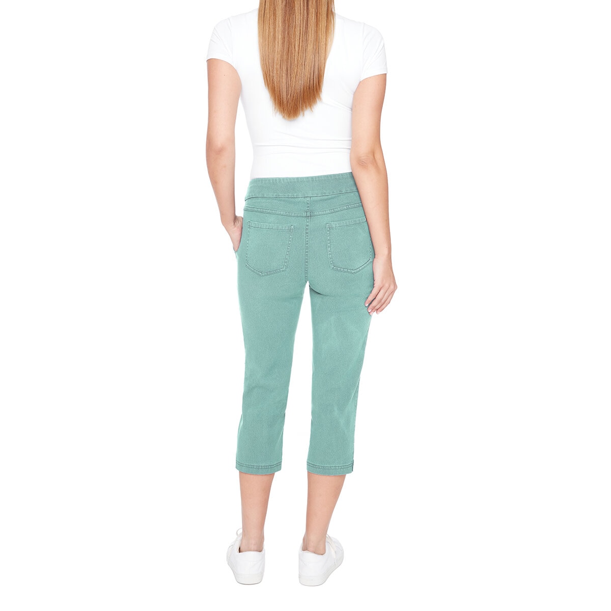 S.C. & CO Pantalones Capri para Dama Verde Extra Grande