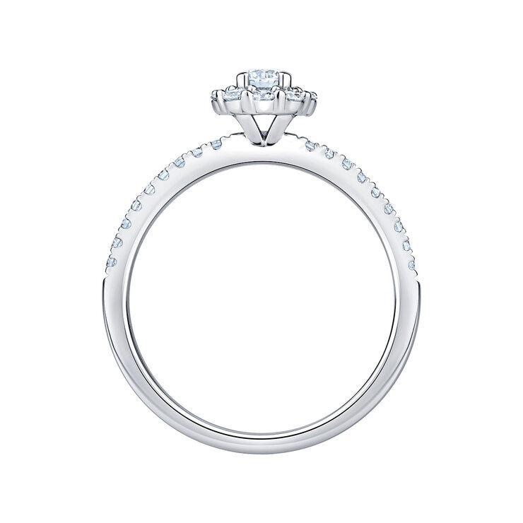 Anillo de Novia, 0.60ctw Diamantes, Oro Blanco 14K