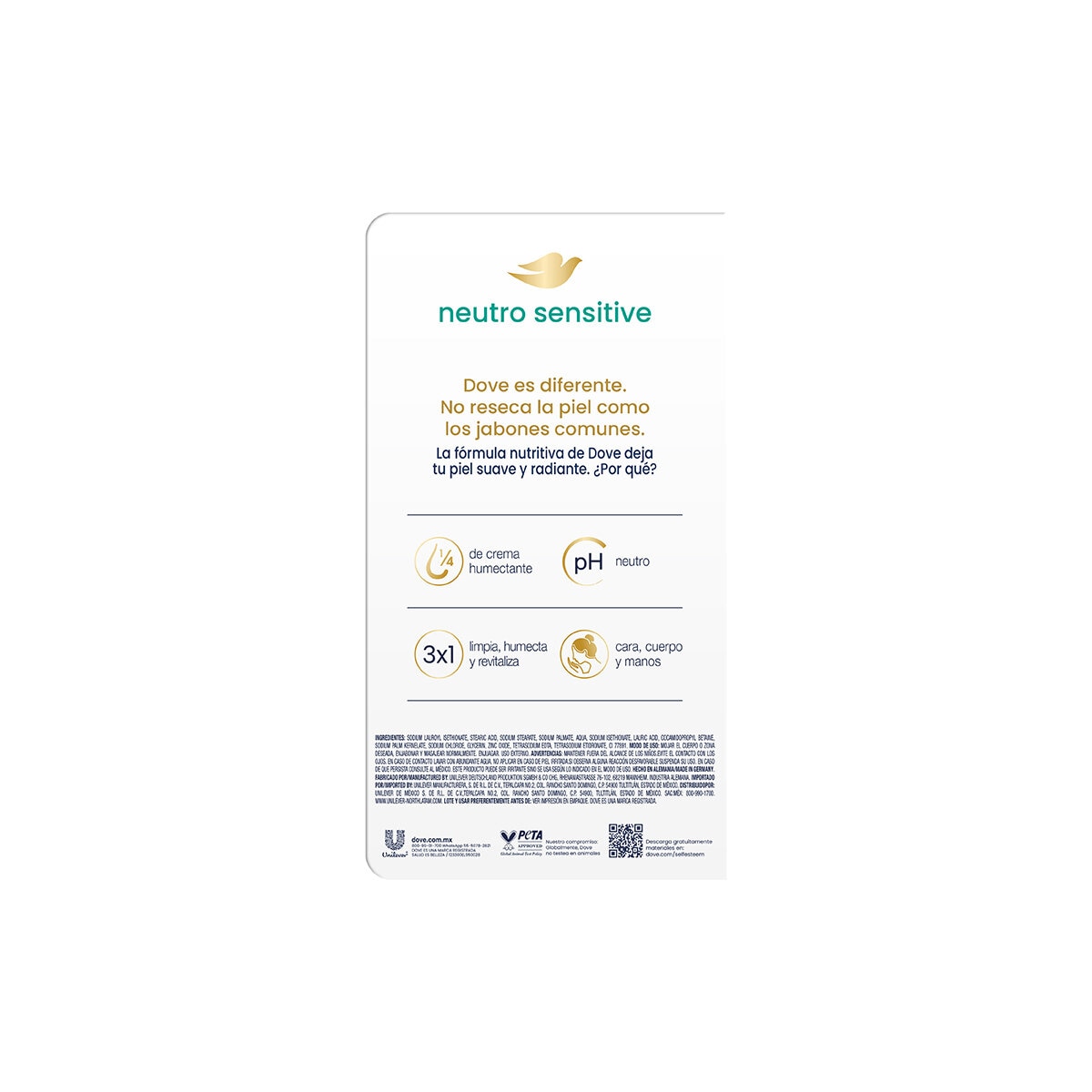 Dove Neutro Sensitive Jabón en Barra 14 pzas de 135 gr