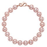 Pulsera de Perlas Rosas Cultivadas 8-8.5mm, Oro Rosa de 14k