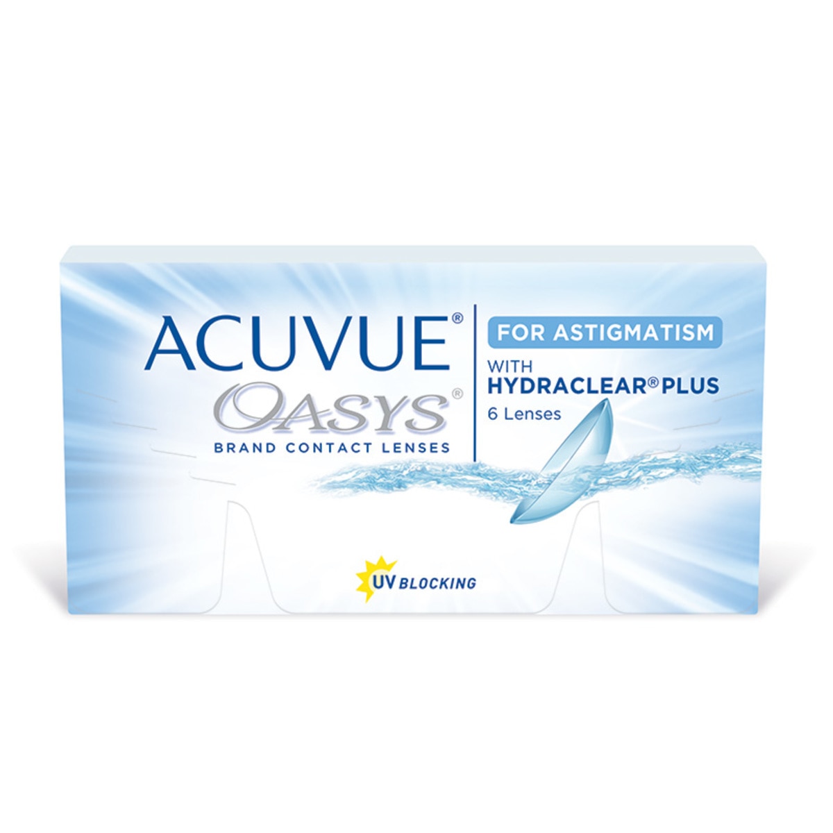 ACUVUE OASYS® con HYDRACLEAR Plus® para Astigmatismo (D -0.5, Cyl/Axis -1.75/100)
