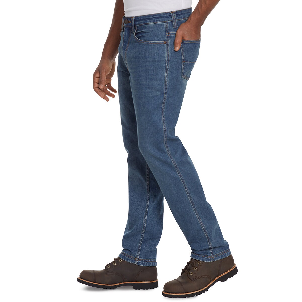 Kirkland Signature, Pantalon De Algodon Cepillado Con 5 Bolsillos Para Caballero Gris 36 X 30