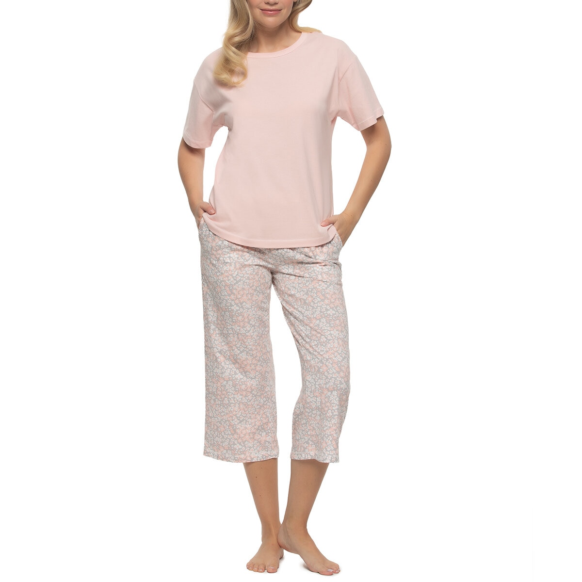 Black Bow Conjunto de Pijama para Dama Rosa Chica