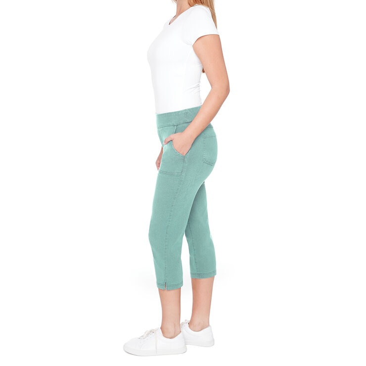 S.C. & CO Pantalones Capri para Dama Verde Extra Grande