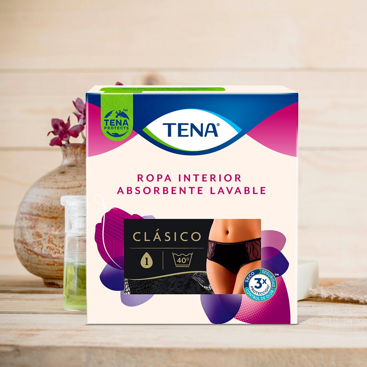 Tena Ropa Interior Reusable Corte Clásico Mediano 2 pzas