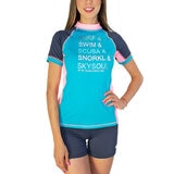 Skysoul Playera de Surf, UPF +50, Manga Corta, para Dama