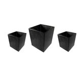 Luhom Juego de 3 Cubos Multiusos de Mármol Negro