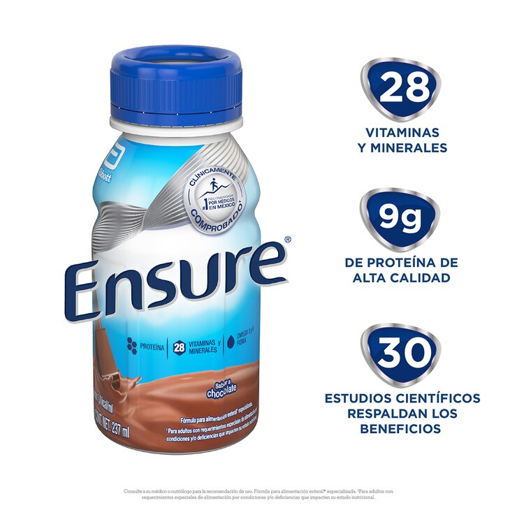 Suplemento Alimenticio para Adultos Sabor Chocolate, Ensure, 16