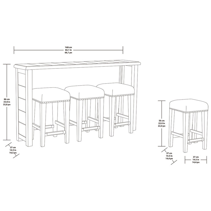 Klaussner, Comedor para Bar de Madera 4 piezas | Costco México