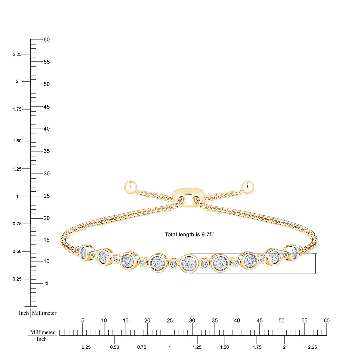 Pulsera, de Diamantes 0.30 CTW, Oro Amarillo 14K