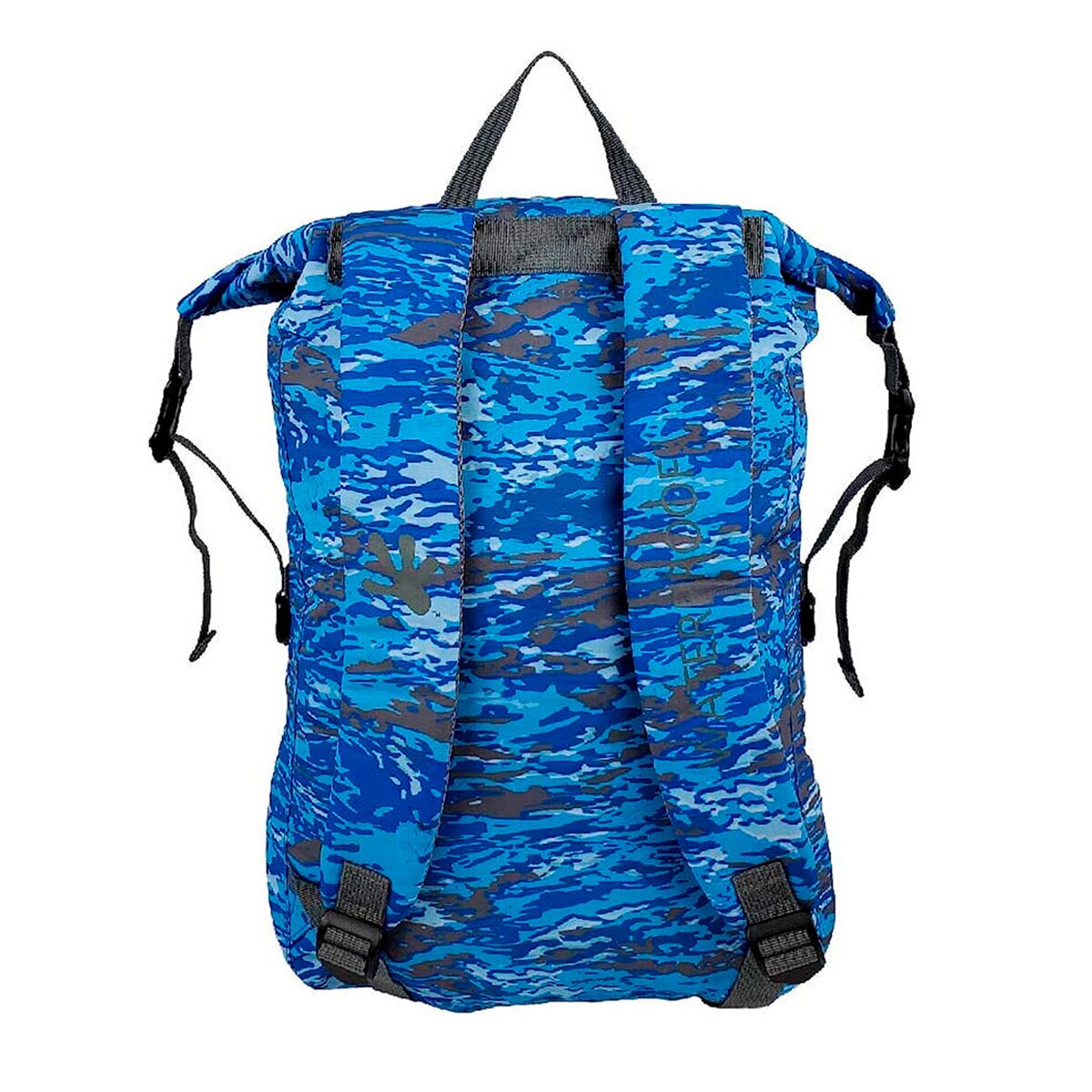 GeckoBrands, Mochila Impermeable Ligera, Color Azul Camuflaje