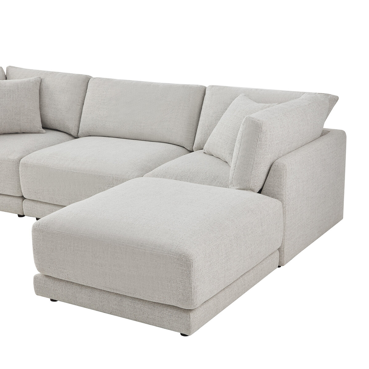 Aiden & Ivy, Dayna, Sofá Modular de Tela de 4 Piezas con 2 Almohadas Aiden & Ivy, Dayna, Sofá Modular de Tela de 4 Piezas con 2 Almohadas