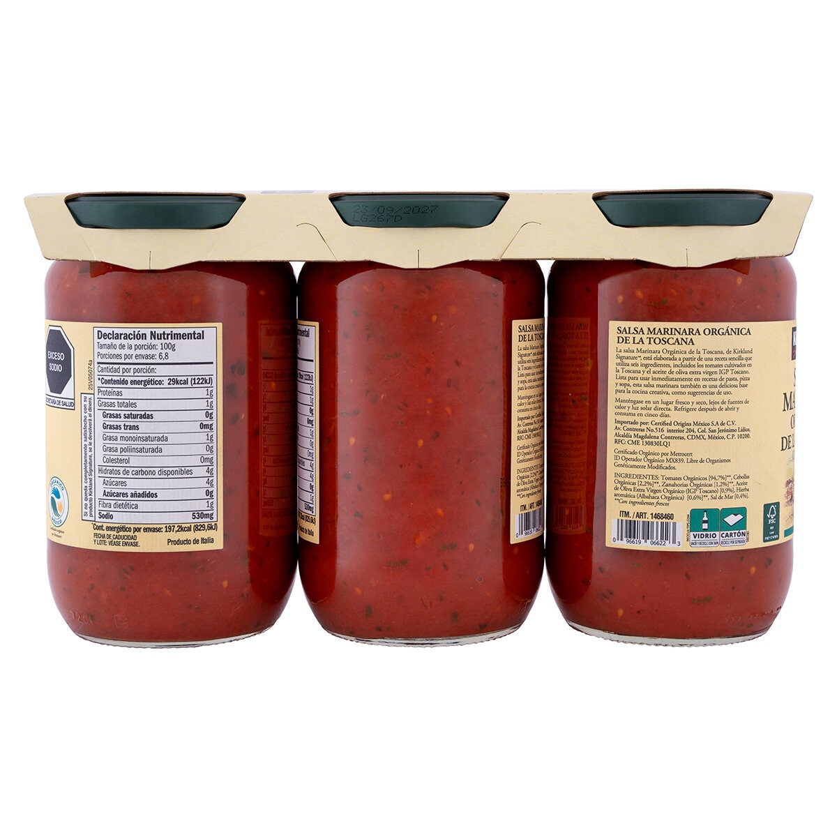 Kirkland Signature Salsa Marinara Orgánica 3 pzas de 680 g