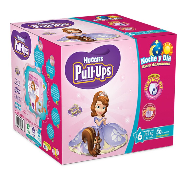 Huggies PullUps, calzoncitos entrenadores para niña etapa 6 noche y