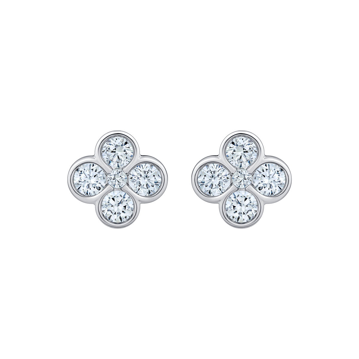 Aretes de Diamantes 0.50ctw, Oro Blanco 14K